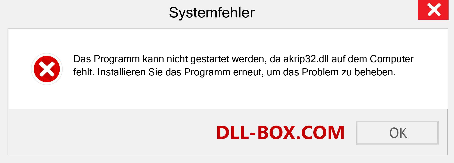 akrip32.dll-Datei fehlt?. Download für Windows 7, 8, 10 - Fix akrip32 dll Missing Error unter Windows, Fotos, Bildern